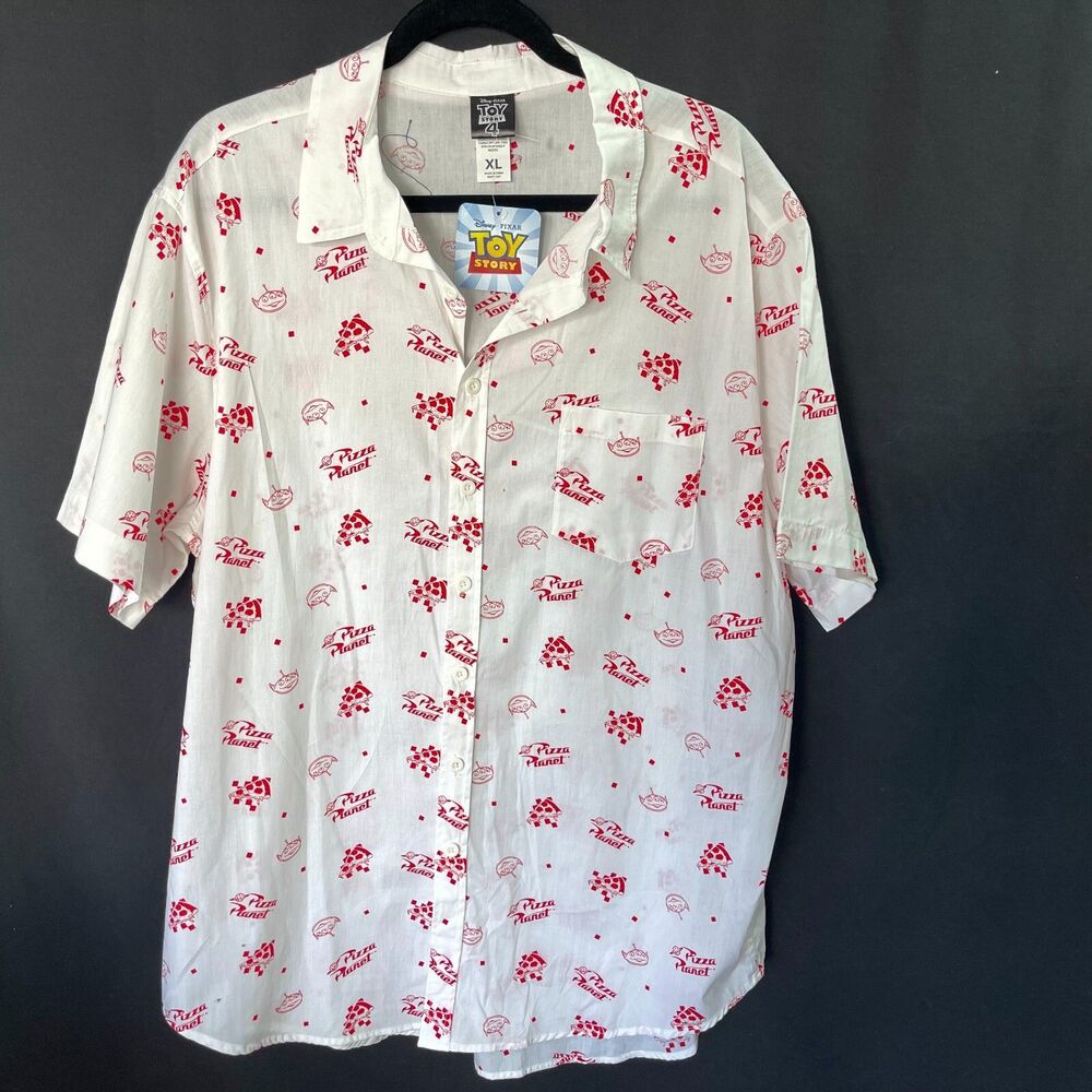 Disney Pixar Toy Story Pizza Planet Hawaiian Shirt Size XL NWT